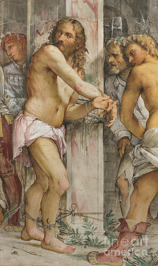 Central Ave, Fifth South Span, Flagellation Of Christ, Jerome Romanino, 1519, Detail Painting by Girolamo Romanino