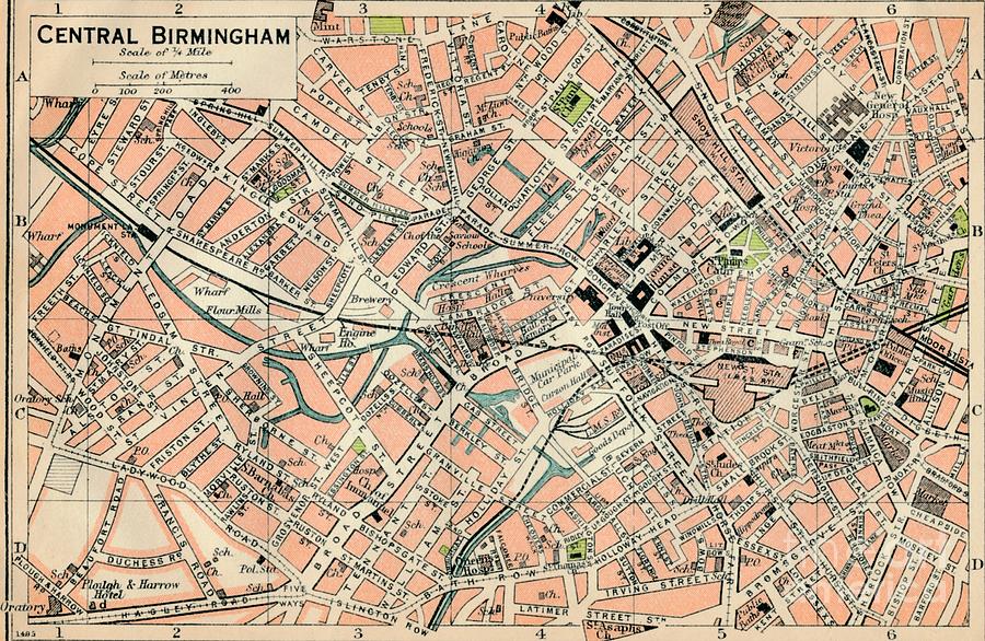 Central Birmingham Drawing by Print Collector