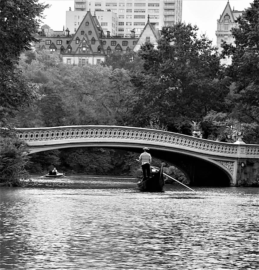 Central Park Gondola B W  Photograph by Rob Hans