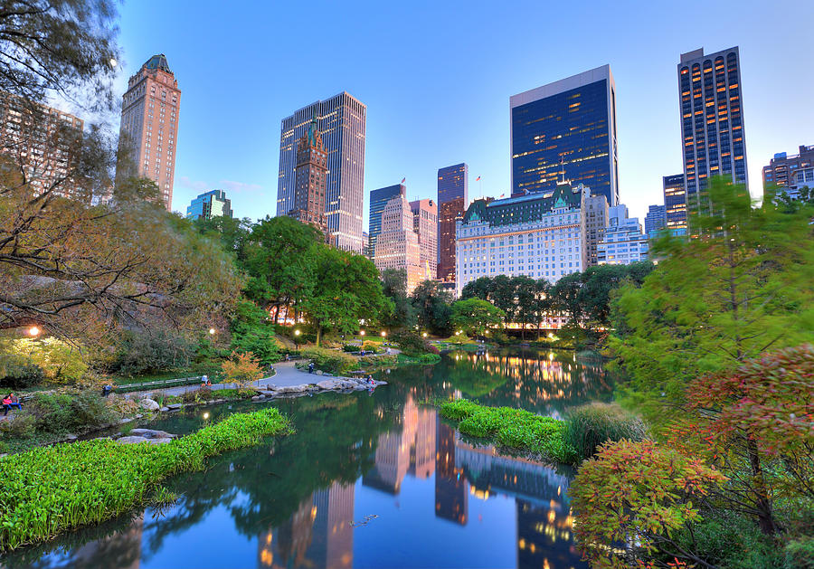 Central Park In New York City At Dusk Photograph by Pawel.gaul