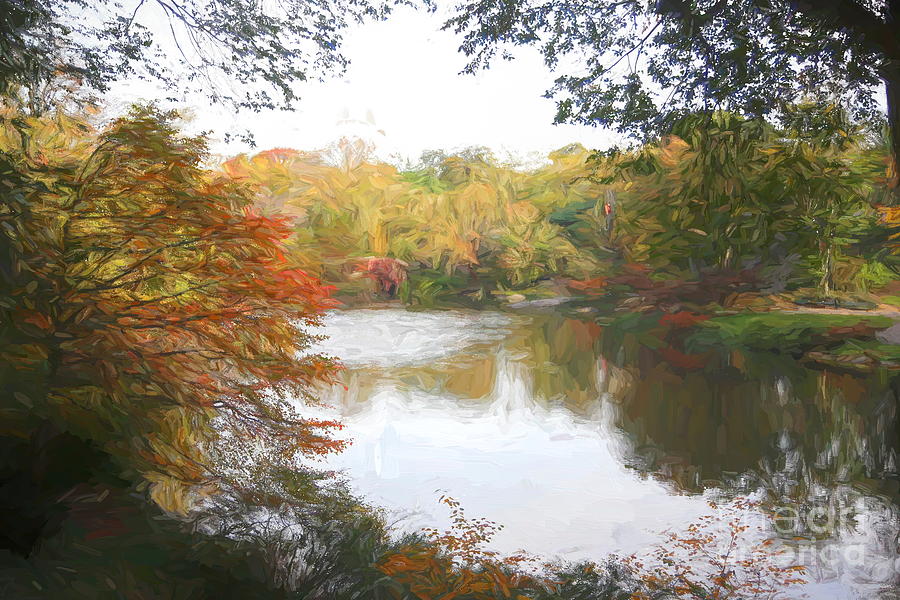 Central Park Lake Fall Season  Photograph by Chuck Kuhn