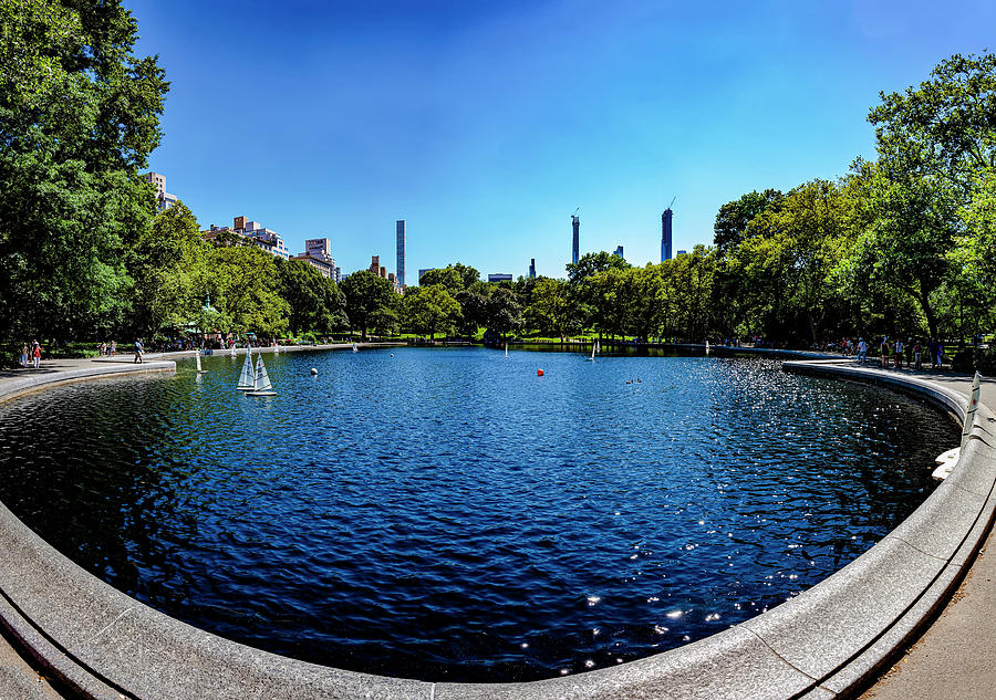 Central Park Model Boat Lake Panorama Photograph by Robert Ullmann