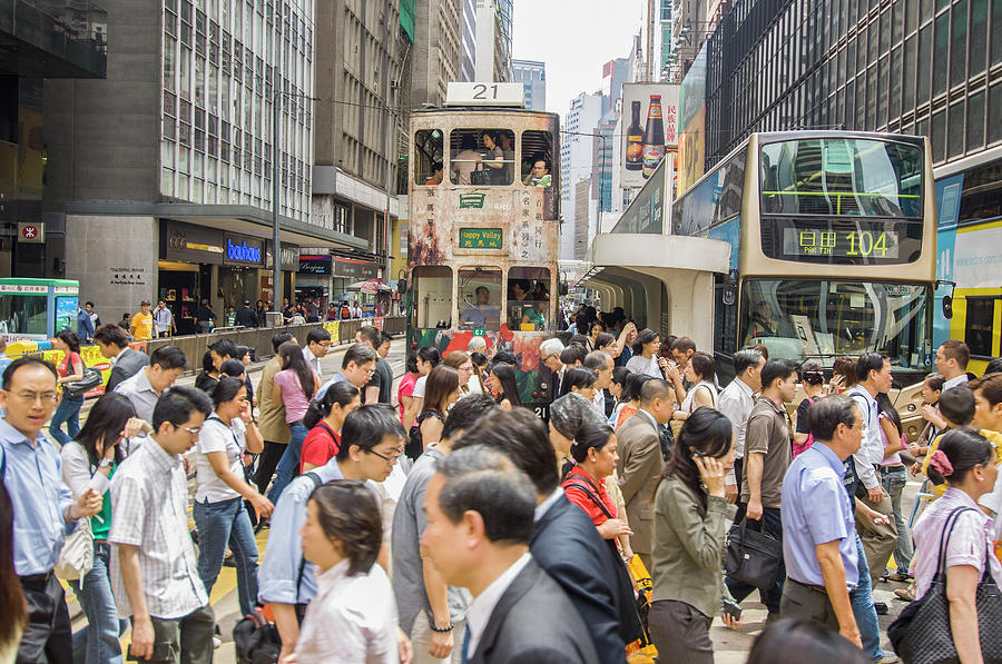 Central, Rush Time At Des Voeux Road Photograph by Maremagnum