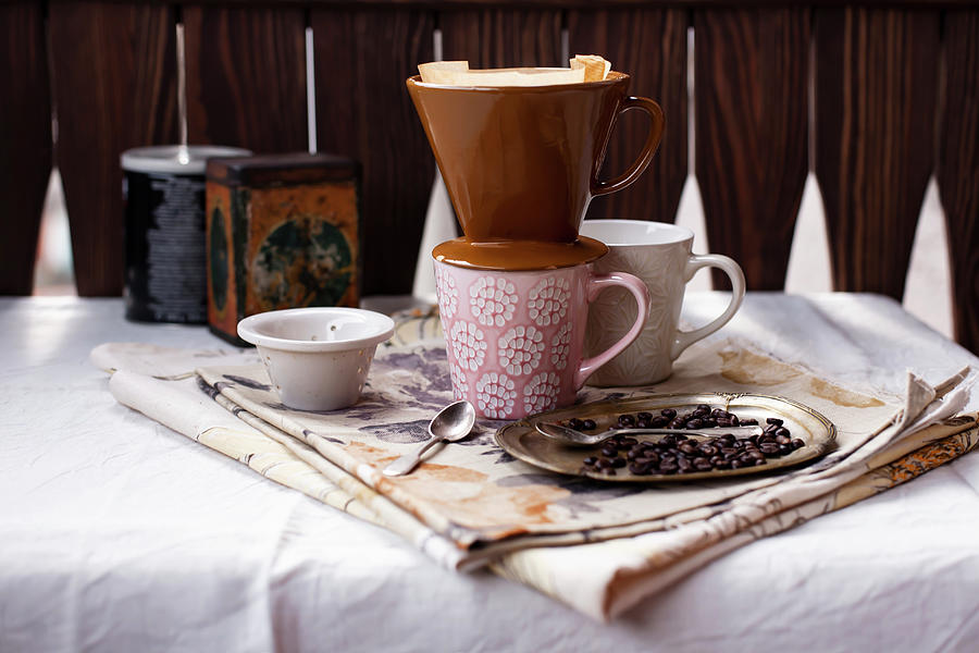 Ceramic Filter Cone On Coffee Mug Photograph by Alicja Koll