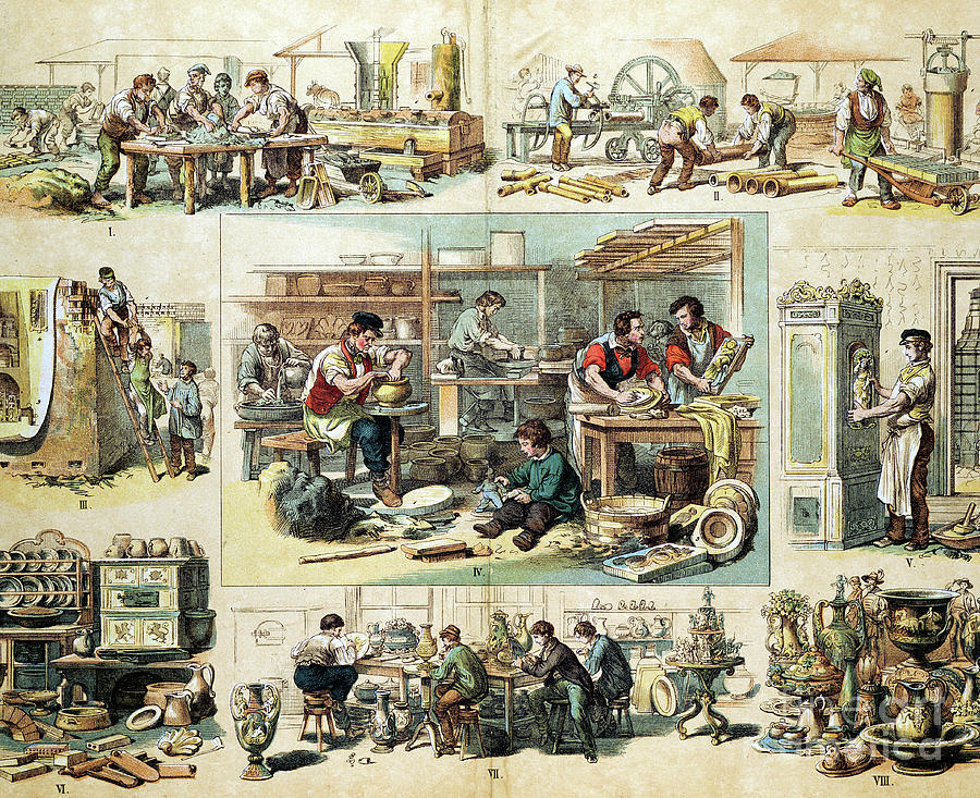 Ceramics Industry, C1870 Drawing by Print Collector