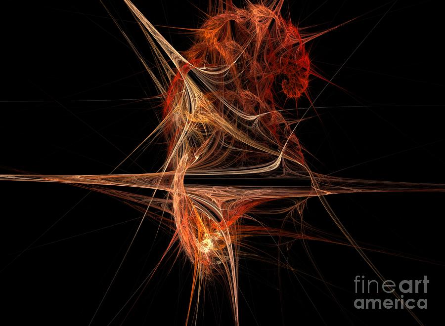 Abstract Digital Art - Cerebral Hemisphere by Kim Sy Ok