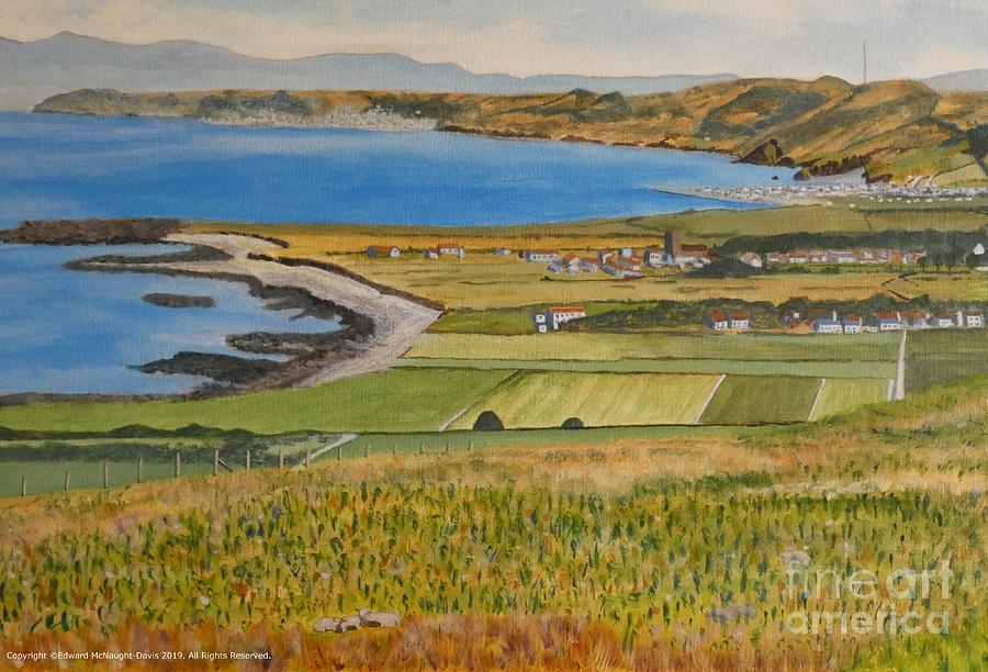 Ceredigion Coast Path from Aberaeron to Llanrhystud painting Painting by Edward McNaught-Davis