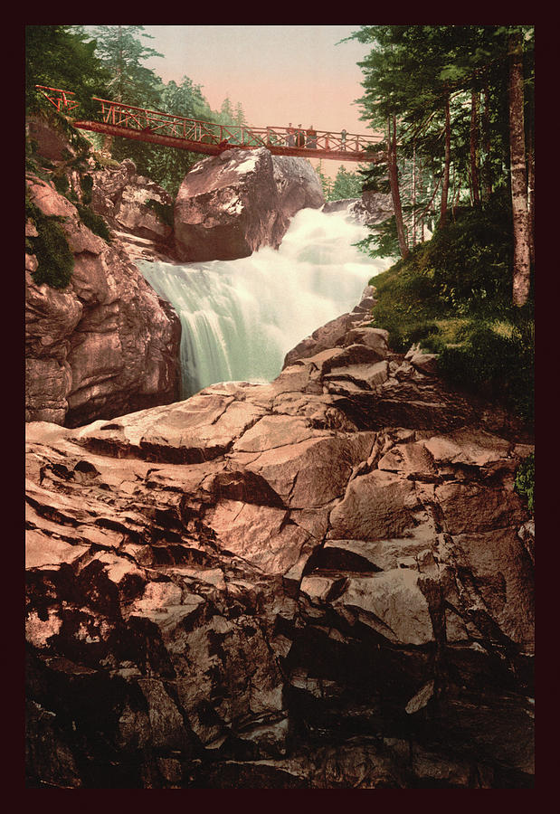 Cerisy Waterfall Painting by Detroit photographic Company