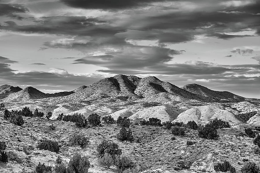Cerrillos Hills Black and White Photograph by JC Findley