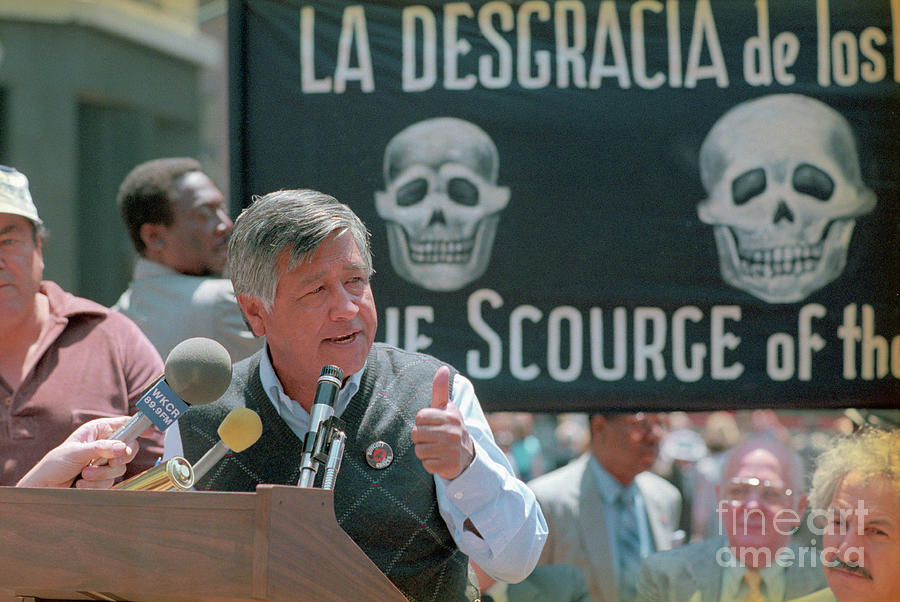 Cesar Chavez Speaking At Protest Photograph by Bettmann