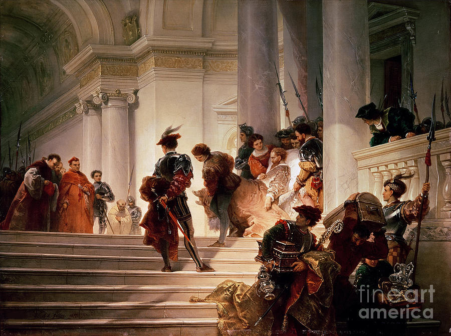Cesare Borgia Leaving The Vatican Drawing by Heritage Images
