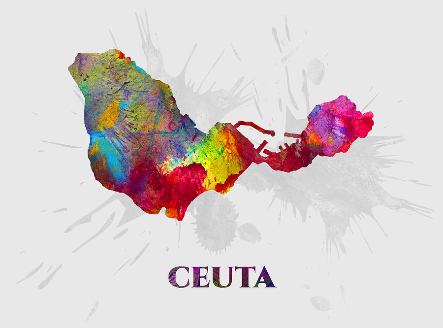 Ceuta Map Artist Singh Mixed Media By Artguru Official Maps 7802