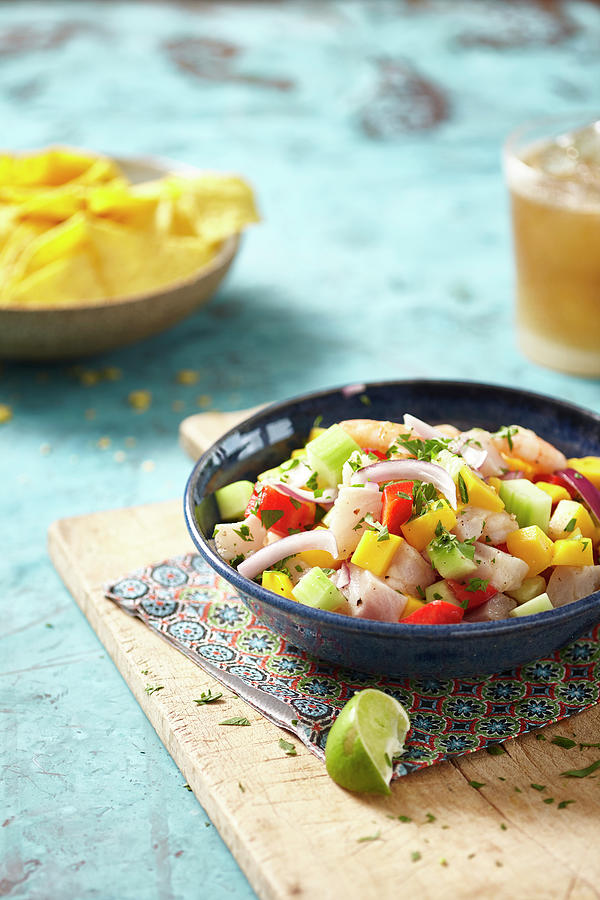 Ceviche With Mango And Vegetables Photograph by Maximilian Carlo Schmidt