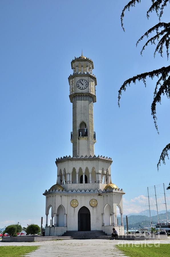 Chacha Clock Tower Fountain By Black Sea Coast Batumi Georgia Photograph