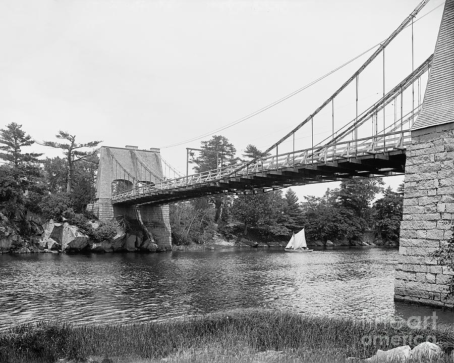 Transportation Photograph - Chain Bridge At Newburyport by Library Of Congress/science Photo Library