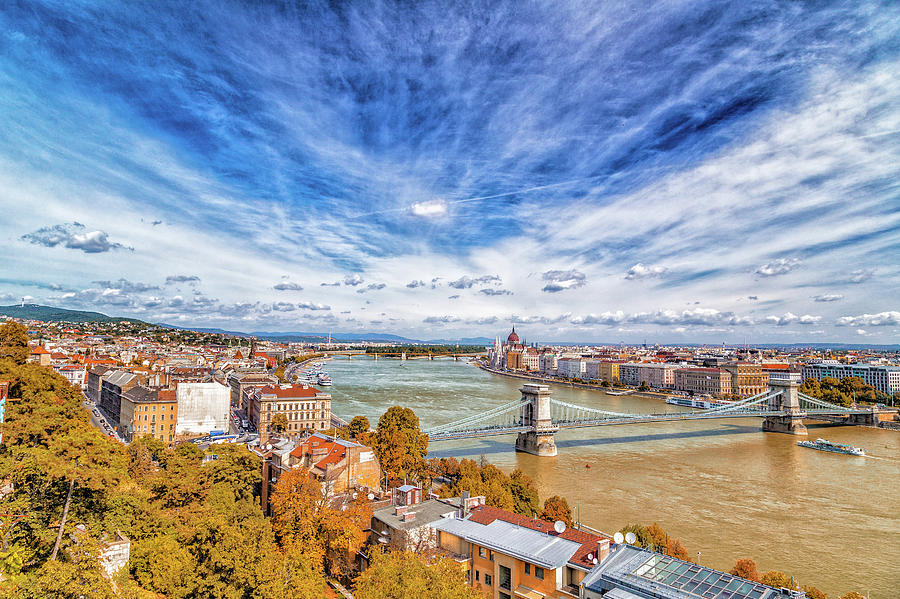 Chain Bridge on the Danube River in Budapest Photograph by Vivida Photo PC