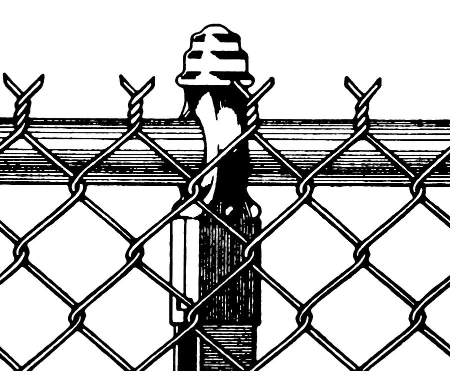 Chain Link Fence Section Drawing by CSA Images Fine Art America