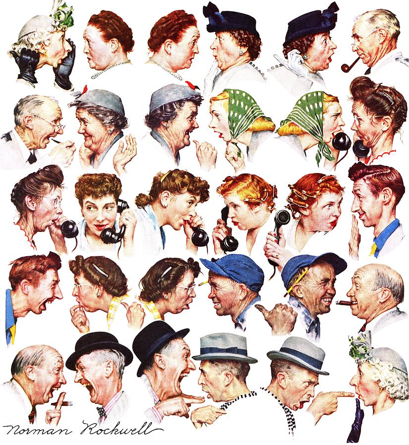 Gossiping Painting - Chain Of Gossip by Norman Rockwell