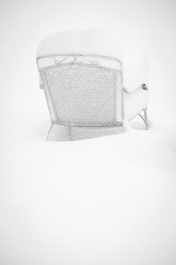 Chair In Snow Back Photograph by Ginger Stein