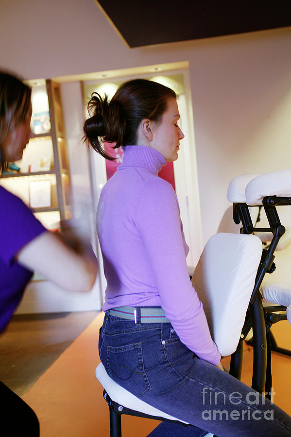 London Photograph - Chair Massage by Michael Donne/science Photo Library