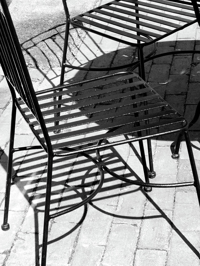 Chair Shadows Black And White 300 Photograph