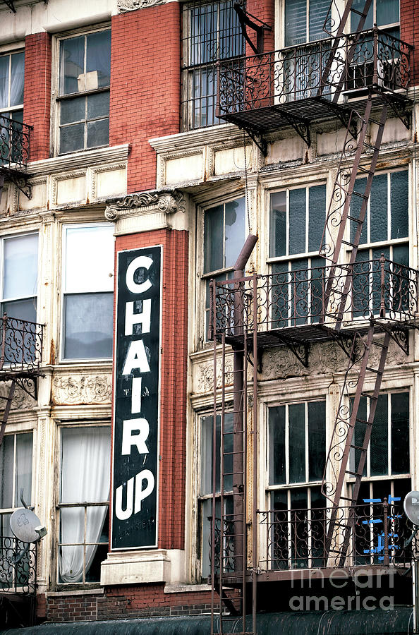 Chair Up in the Bowery New York City Photograph by John Rizzuto