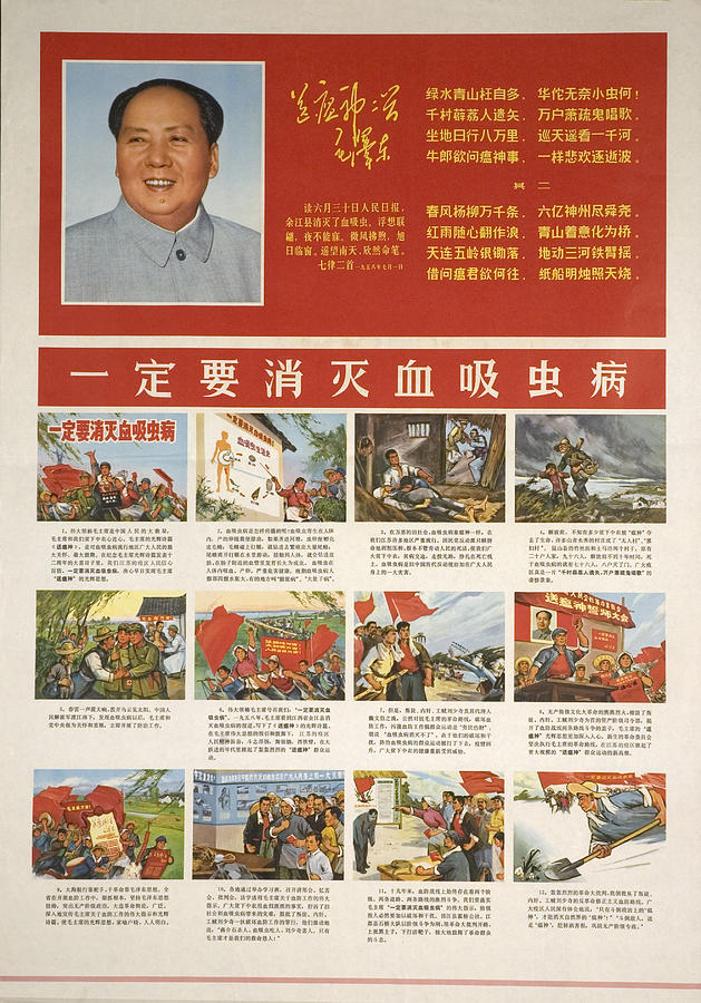 Chairman Maos opposition compared to diseases Painting by Chinese Communist Government
