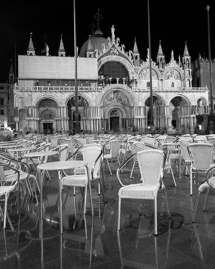 Black And White Photograph - Chairs In San Marco by Moises Levy