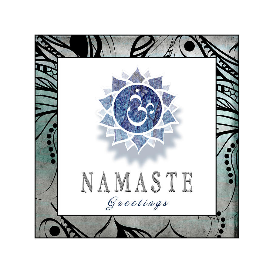 Inspirational Mixed Media - Chakras Yoga Framed Namaste V3 by Lightboxjournal