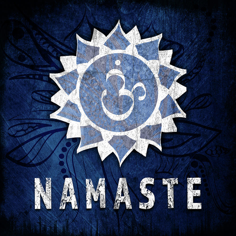 Inspirational Mixed Media - Chakras Yoga Symbol Namaste by Lightboxjournal