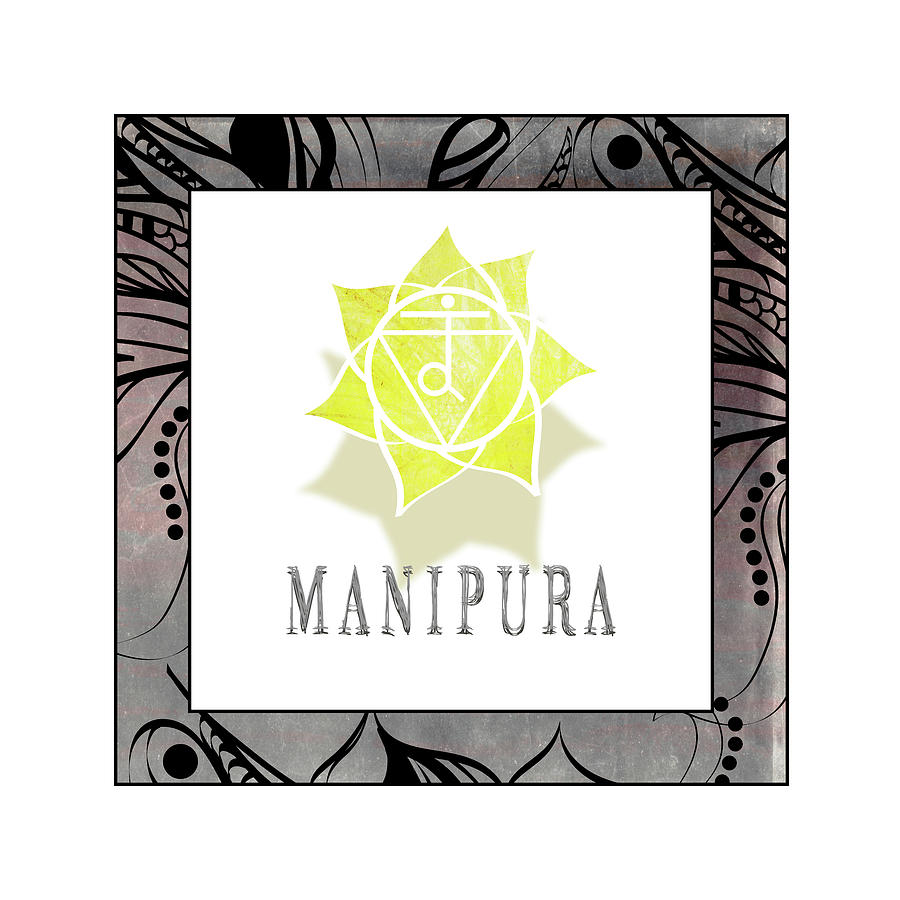 Inspirational Mixed Media - Chakrasyogaframed_manipura V1 by Lightboxjournal