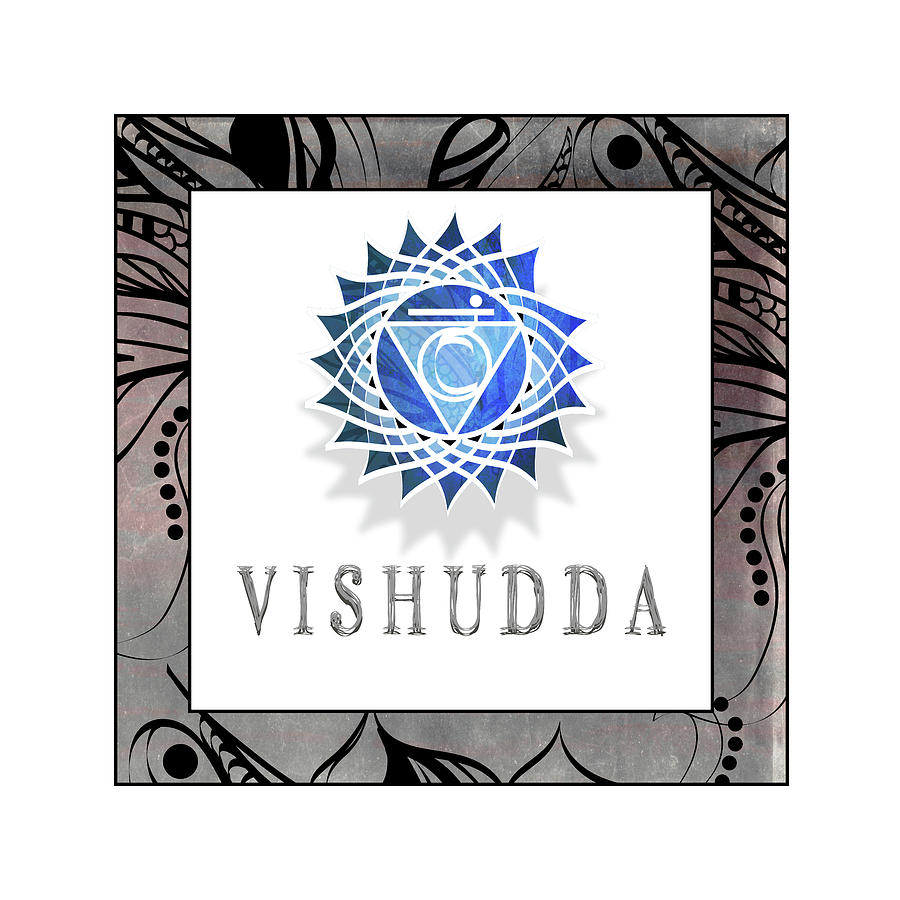 Inspirational Mixed Media - Chakrasyogaframed_vishudda V1 by Lightboxjournal