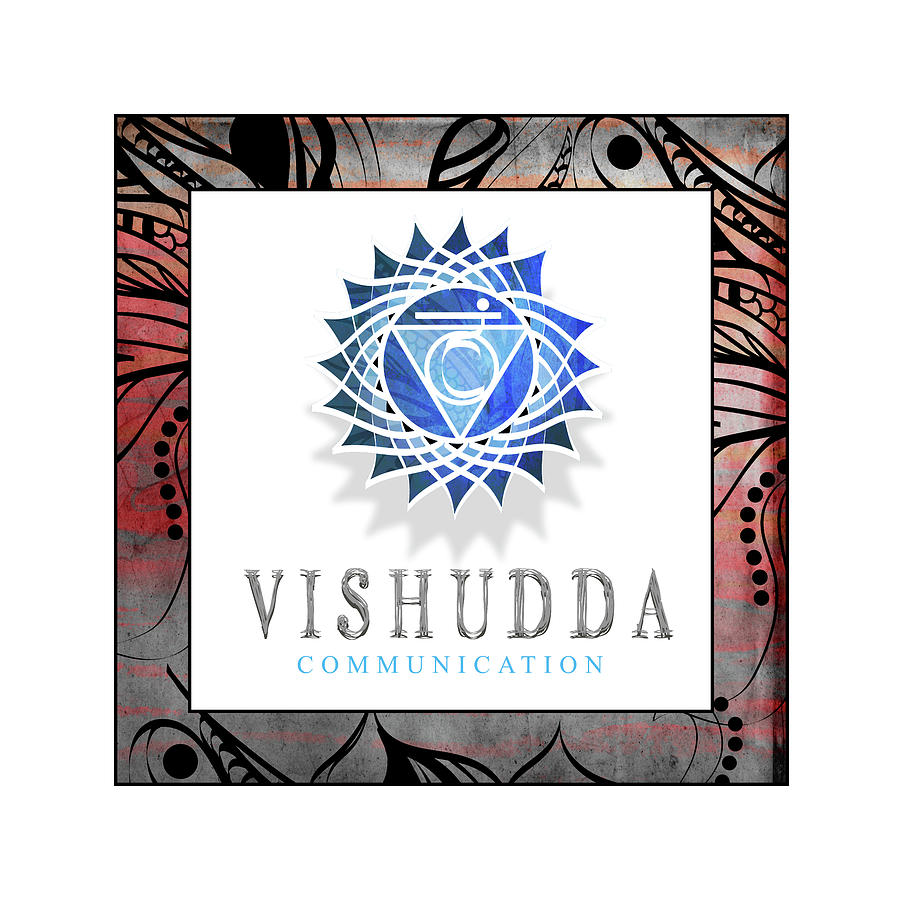 Inspirational Mixed Media - Chakrasyogaframed_vishudda V2 by Lightboxjournal