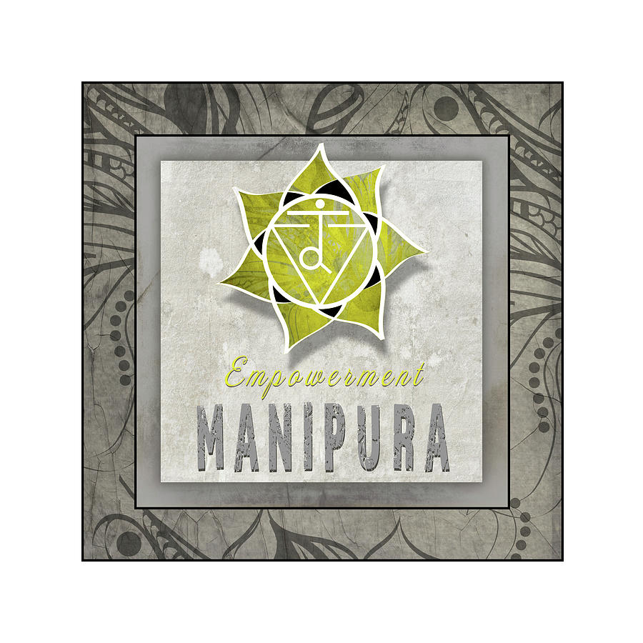 Inspirational Mixed Media - Chakrasyogatile Manipura V3 by Lightboxjournal