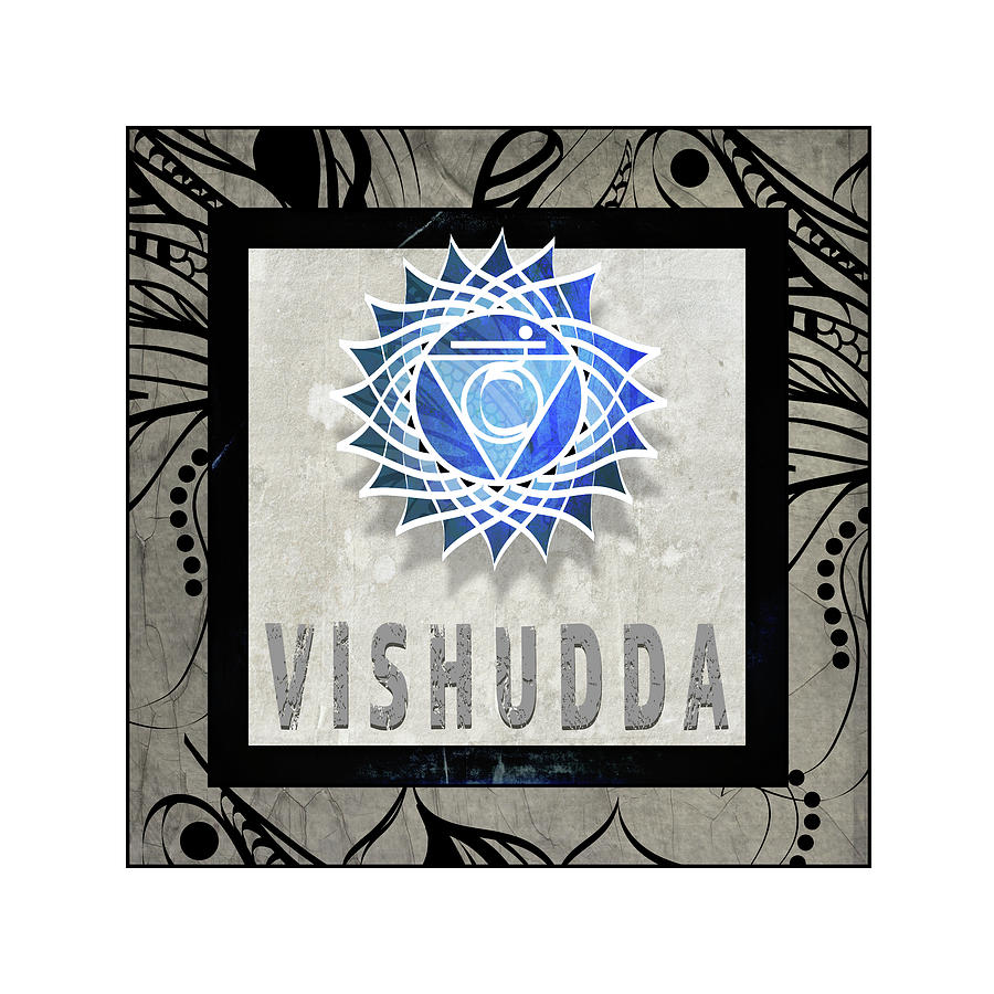 Inspirational Mixed Media - Chakrasyogatile Vishudda V2 by Lightboxjournal