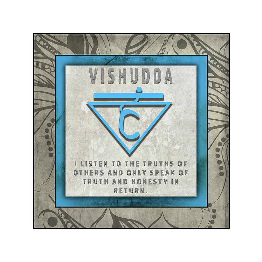 Inspirational Mixed Media - Chakrasyogatile Vishudda V4 by Lightboxjournal