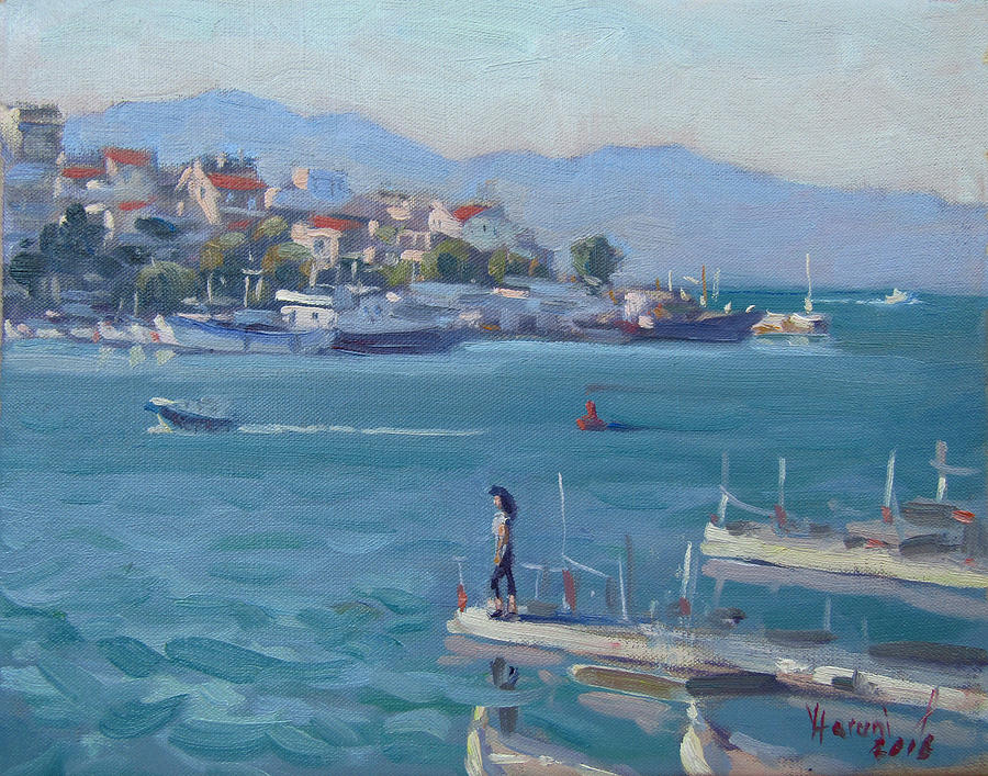 City Painting - Chalkida Athens Greece by Ylli Haruni