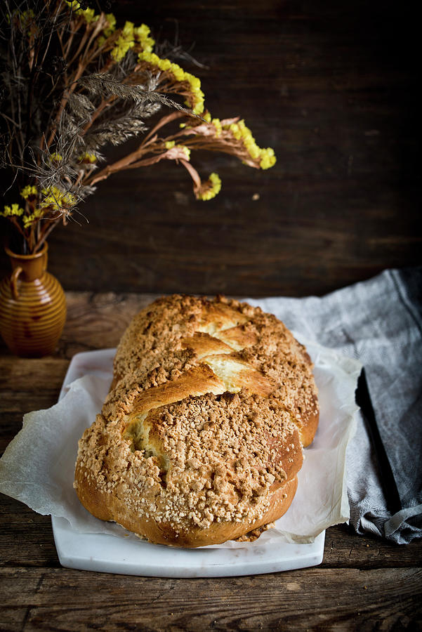 Challah - Jewish Plaited Bread On Sabbath Photograph by Dorota Indycka