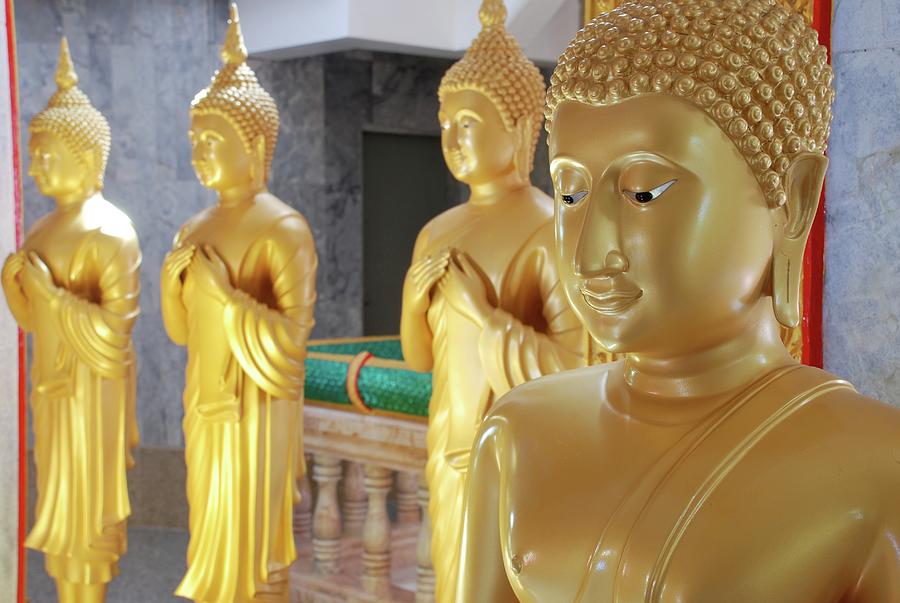 Chalong Temple Buddhas Phuket Photograph by Deveritt