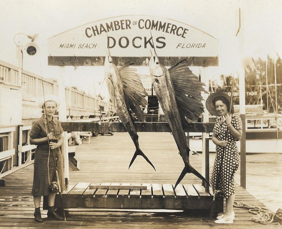 Chamber of Commerce 1930s Docks Miami Beach Florida Photograph by Unknown