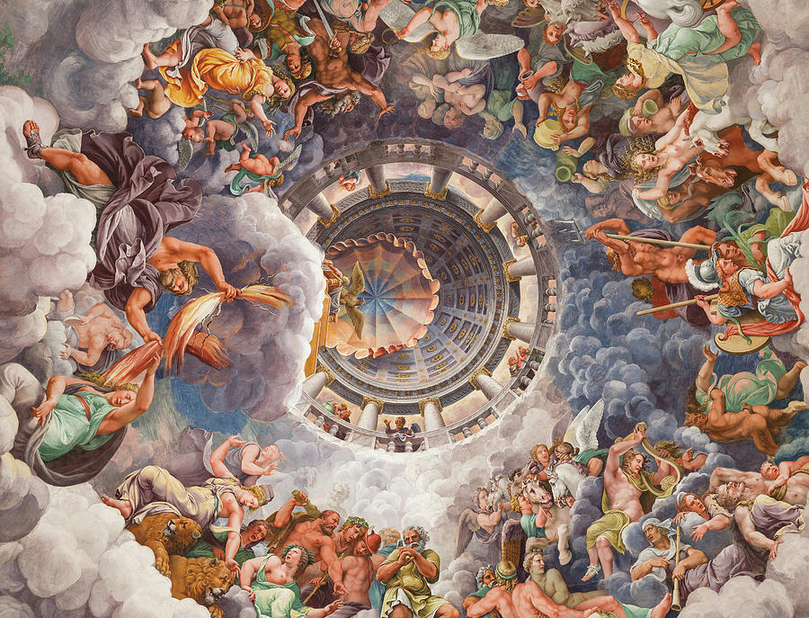 Chamber of the Giants, Ceiling, 1532 Painting by Giulio Romano
