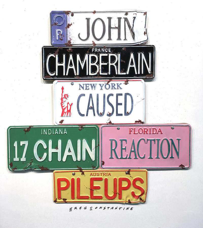 Typography Digital Art - Chamberlain Pileups by Gregory Constantine