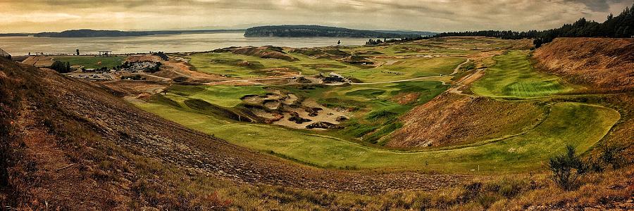 Chambers Bay Golf Course Panoramic  Photograph by Jerry Abbott