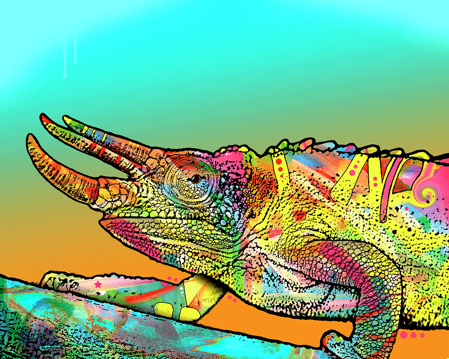 Animal Mixed Media - Chameleon by Dean Russo