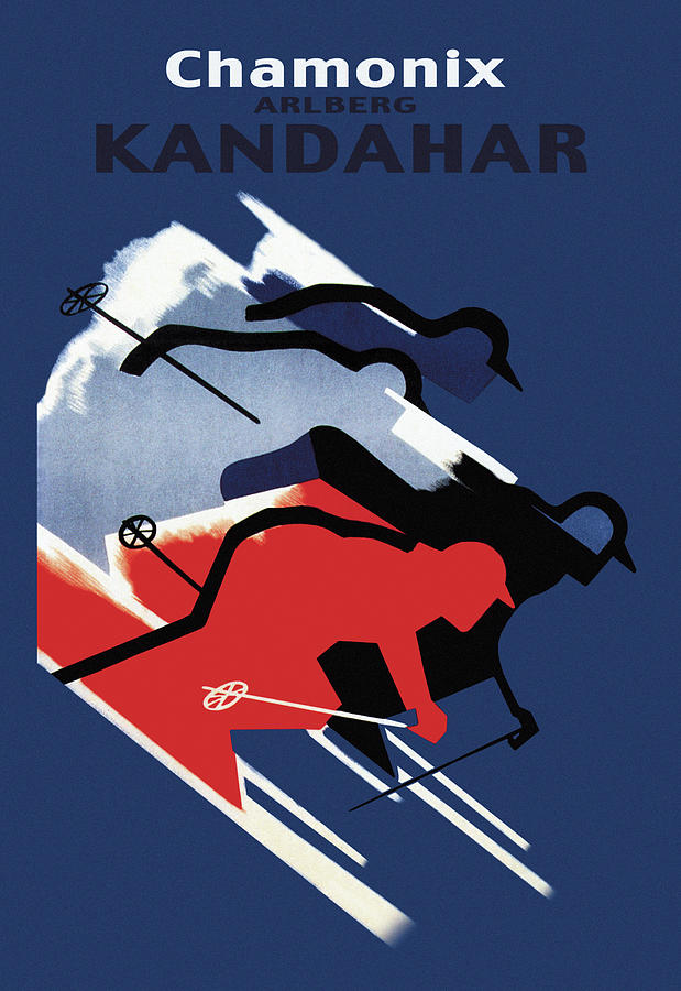 Chamonix Arlberg Kandahar Painting by Cromieres