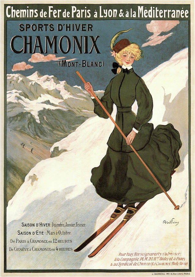 Chamonix Mont Blanc Drawing by Heritage Images