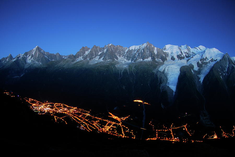 Chamonix Mont Blanc  Mountains By Night Photograph by Image From Arnaud Bachelard