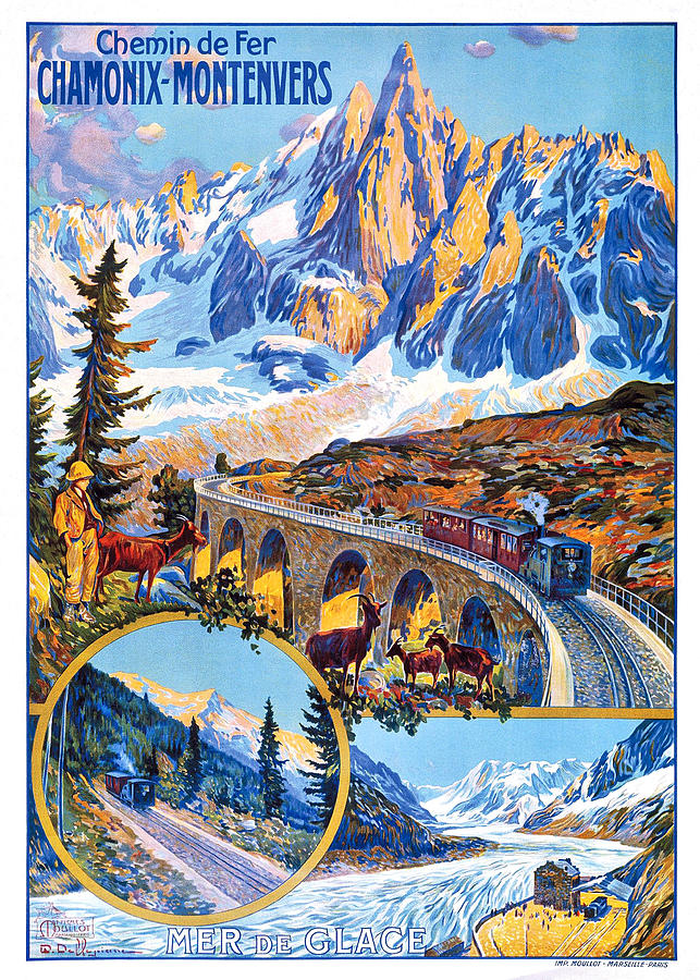 Chamonix Montevers railway Digital Art by Long Shot