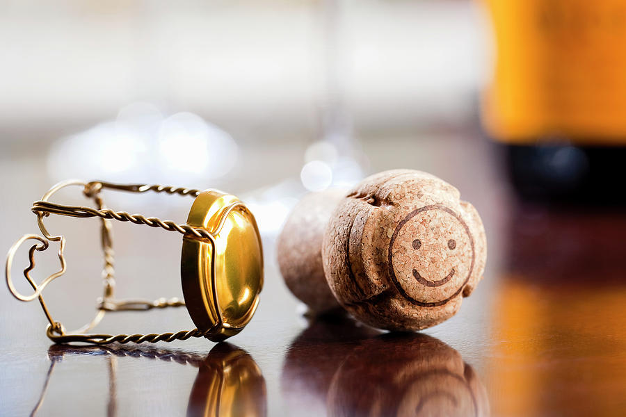 Champagne Cork With Happy Face Photograph by Leo Gong