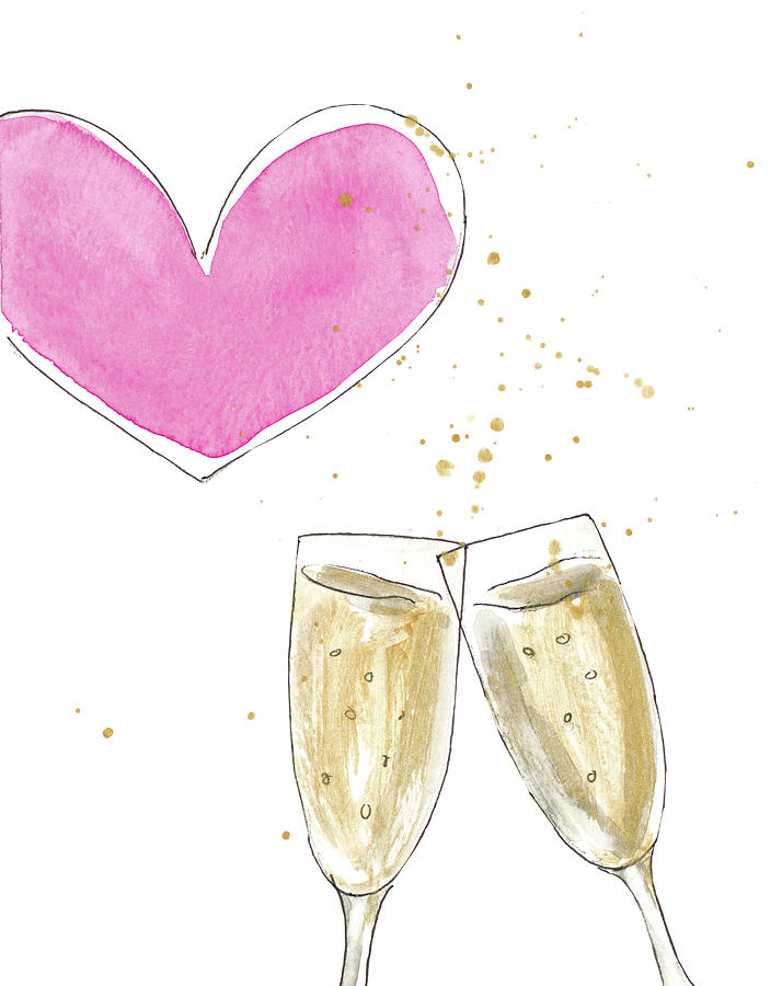 Champagne Mixed Media - Champagne Heart by Lanie Loreth